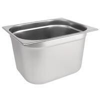 Vogue Stainless Steel 1/2 Gastronorm Pan with Overhanging Rim 200mm Deep - 12L
