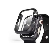 Haffner Defense 360 Apple Watch 7 (45mm) védőtok beépített edzett üveggel fekete, ECO csomagolás (FN0282)