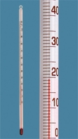 Termometr prosty szklany trzpień pełny wypełnienie czerwone Zakres pomiaru -10 ... 150°C