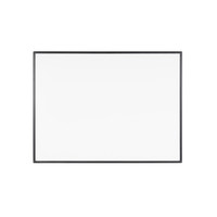 Bi-Office Whiteboard Maya, Two-sided Melamine, Plain/Gridded, Plastic Frame, Black, 90 x 60 cm Front View