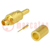 Plug; MMCX; male; straight; 50Ω; RG178(A,B),RG196(A); crimped; PTFE