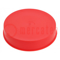 Plugs; Body: red; Out.diam: 119.9mm; H: 28.9mm; Mat: LDPE; push-in