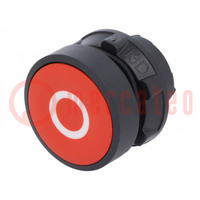 Schakelaar: druk-; 22mm; Stab.pos: 1; rood; geen; IP66; plat; pos: 2