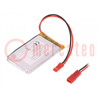 Batteria ric: Li-Po; 3,7V; 1900mAh; conduttori; 7,3x40,5x63,5mm