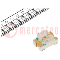 LED; SMD; 0805; sárga; 85÷120mcd; 2x1,25x1,1mm; 120°; 1,6÷2,4V; 20mA