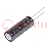 Kondenzátor: elektrolit; low ESR; THT; 3300uF; 10VDC; Ø12,5x35,5mm