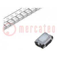 Microschakelaar TACT; SPST; pos: 2; 0,02A/15VDC; SMT; geen; 2,1mm