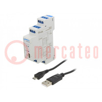 Digitális I/O; 12÷24VDC; DIN sínre; RS485,USB; Bur.any: műanyag