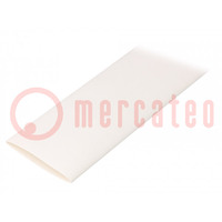 Heat shrink sleeve; glueless; 2: 1; 32mm; L: 1m; white; polyolefine