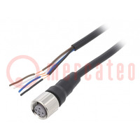 Connection lead; M12; PIN: 4; straight; Len: 5m; plug; 4A; -10÷80°C