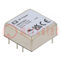 Converter: DC/DC; 15W; Uin: 9÷18V; Uout: 15VDC; Iout: 1000mA; 1"x1"