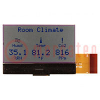 Wyświetlacz: LCD; graficzny; 128x64; COG,STN Positive; szary; 3VDC