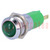Kontrollleuchte: LED; konkav; grün; 24÷28VDC; Ø14,2mm; IP67; Metall
