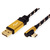 ROLINE GOLD USB 2.0 Kabel, USB A Male reversible - USB C 90° Male, 0,8 m