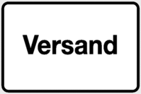 Hinweisschild - Versand, Schwarz/Weiß, 15 x 25 cm, Folie, Selbstklebend, Seton