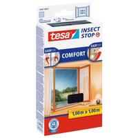 tesa Insect Stop Comfort Mückennetz für Fenster, Maße (LxB): 1,0 x 1,0 m Version: 01 - anthrazit