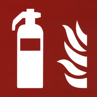 Artikeldetailsicht - Brandschutzschild Symbol Feuerlöscher Material: Kunststoff