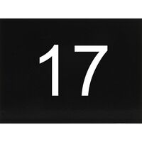 Produktbild zu Targhetta numerica autoadesiva, 40 x 30 mm, tipo 17, plastica nero lucido