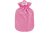 Detailbild - Wärmflasche aus Gummi, 2,0 l, klassischer Flauschbezug, rosé
