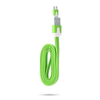 SHOT CASE CABLE CARGADOR PARA WIKO VIEW 2 PLUS USB/MICRO USB 1 M NOODLE UNIVERSAL CONECTOR SINCRONIZACIÓN (VERDE)