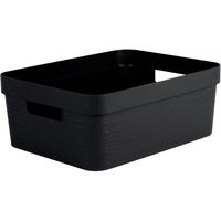 CAJA DE ALMACENAMIENTO DECOR STONE 12 L - NEGRO - 36,7 X 28 X 14 CM - PL?STICO EDA