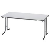KLassieke plooitafel rechthoekig 160 x 70 cm grijs met zwarte poten