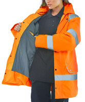 Beeswift High Visibility Fleece Lined Traffic Jacket Orange XL