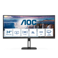 AOC V5 CU34V5C/BK LED display 86,4 cm (34") 3440 x 1440 Pixels Wide Quad HD Zwart