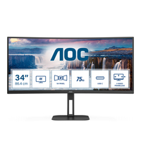 AOC V5 CU34V5C/BK LED display 86,4 cm (34") 3440 x 1440 Pixeles Wide Quad HD Negro