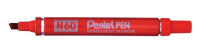Pentel N 60 marcatore permanente Punta smussata Rosso 12 pezzo(i)