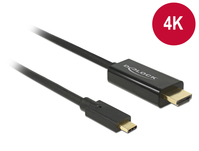 DeLOCK 85258 adaptador de cable de vídeo 1 m USB Tipo C HDMI Negro