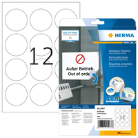 HERMA Removable labels A4 Ø 60 mm round white Movables/removable paper matt 300 pcs.
