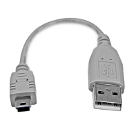 StarTech.com USB2HABM6IN kabel USB 0,152 m USB 2.0 USB A Mini-USB B Szary