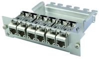 3 HE/7 TE Modulträger, inkl. 6 AMJ-S Module Cat.6A(IEC) T568A, Aluminium