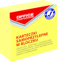 Mini kostka samoprzylepna OFFICE PRODUCTS, 50x50mm, 1x400 kart., pastel, jasnożółta