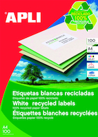 Etykiety ekologiczne APLI, 70x37mm, prostokątne, białe