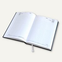 officio Buchkalender DIN A5, 1 Tag / 1 Seite (Sa+So=1 Seite), 320 Seiten, schwarz