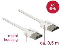 Delock Kabel HDMI A Stecker > HDMI A Stecker 3D 4K 0,5 m Slim