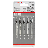 Bosch T101AO Clean for Wood Jigsaw Blades (5 Pack) SKU: BOS-T101AO-2608630031