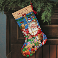 Counted Cross Stitch Kit: Stocking: Santa's Toy