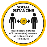 Social Distancing Floor Graphic - 2m Distance - 280mm - Multipack - Pack of 5 Graphics