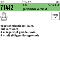 Kegelschmiernippel AR 1/4 SW14 DIN 71412 Form A-R 5.8 galvanisch verzinkt