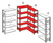 Eckregal (Felder A + B) 2500 x 1000 x 400, 2x6 Fachböden, Längenriegel, verzinkt