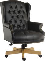 Chairman Noir Fabric Executive Swivel Armchair Black - 6927 -