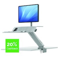 Fellowes Lotus Sit Stand Work Station Single Screen White 8081601