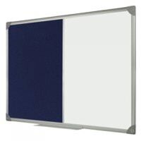 Bi-Office Maya (900 x 600mm) Combination Board (Felt/Melamine) Non-Magnetic Aluminium Frame (Blue/White)