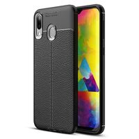 NALIA Leather Look Cover compatible with Samsung Galaxy M20 2019, Ultra Thin TPU Silicone Protective Phone Case Shockproof Back Skin, Soft Slim Gel Protector Mobile Smartphone S...