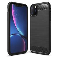 NALIA Design Cover compatibile con Apple iPhone 11 Pro Max Custodia, Aspetto Carbonio Sottile Copertura Silicone con Texture Fibra di Carbonio, Morbido Gomma Case Antiurto Gusci...