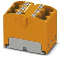 Verteilerblock, Push-in-Anschluss, 0,2-6,0 mm², 6-polig, 32 A, 6 kV, orange, 327