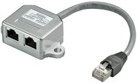 Cable splitter (Y-adapter) RJ45-2xRJ45 M/F 8P Pinout CAT 5 Ethernet + ISDN: FTP ShieldedNetwork Cables